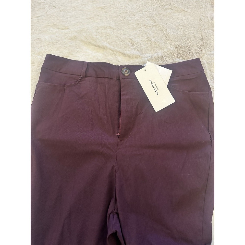 NWT Bloomchic Solid Scarlet Red Pocket Flare Leg … - image 4